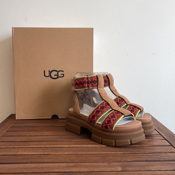 UGG Ashton Heritage Braid Sandals Chestnut USA Women Size 8/UK 6/EU 39 - Picture 1 of 13